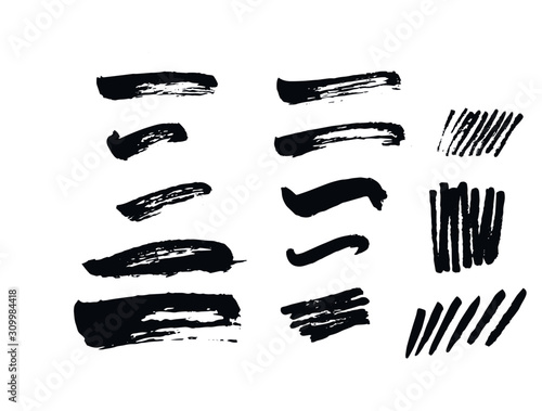 Brush set. Brush calligraphy template