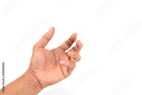 Symbol empty hand holding isolated on the white background.