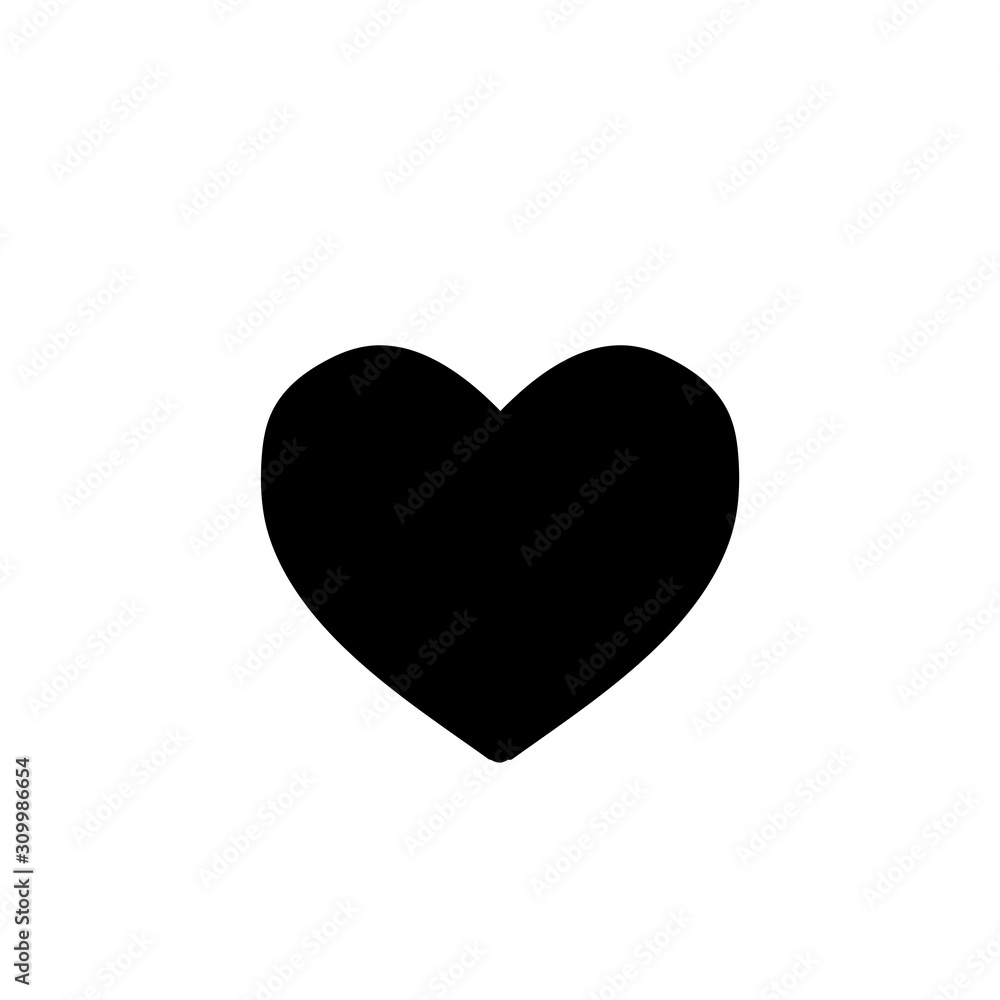 Heart icon illustration with flat hand drawn doodle style isolated Heart icon illustration with flat hand drawn doodle style isolated
