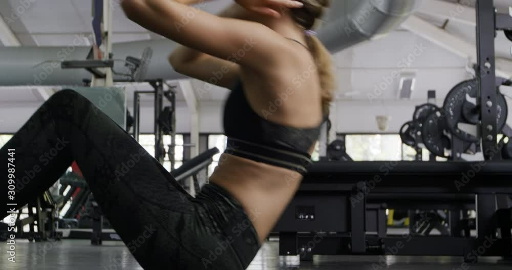 Working out at a gym Working out at a gym