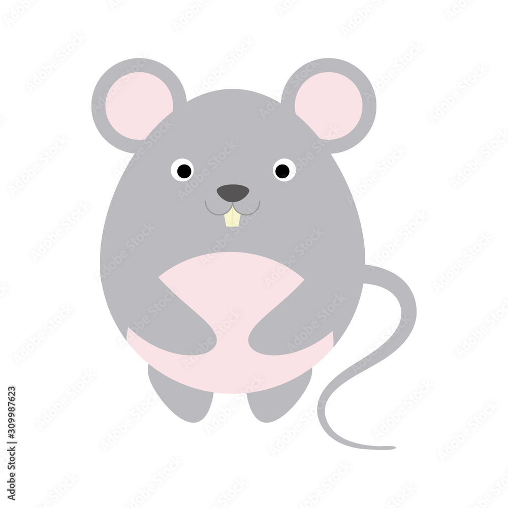 Cute flat design mouse isolate on white background. Cute flat design mouse isolate on white background.