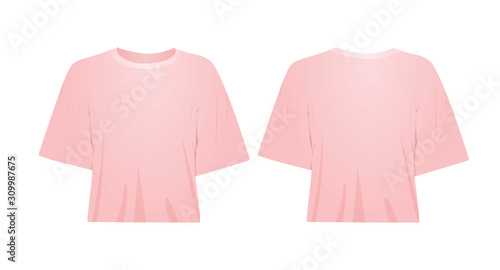 Pink women crop top. vector illustration