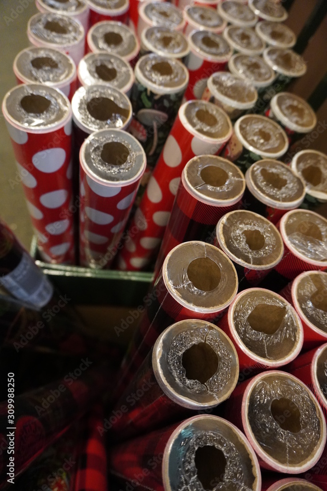 Christmas gift wrapping paper rolls top and spots Christmas gift wrapping paper rolls top and spots