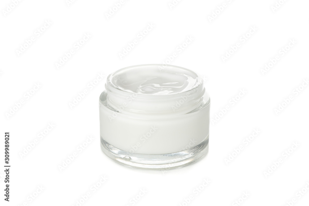 Jar of winter cream for skin isolated on white background Jar of winter cream for skin isolated on white background