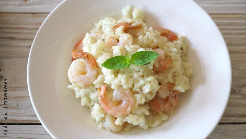Italian risotto with shrimps - Italian food style Italian risotto with shrimps - Italian food style