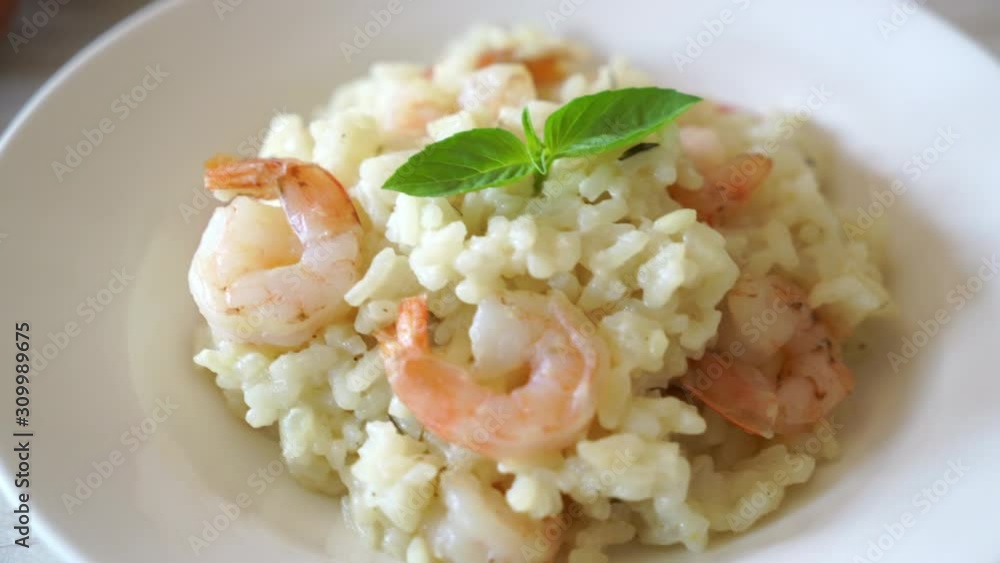Italian risotto with shrimps - Italian food style Italian risotto with shrimps - Italian food style