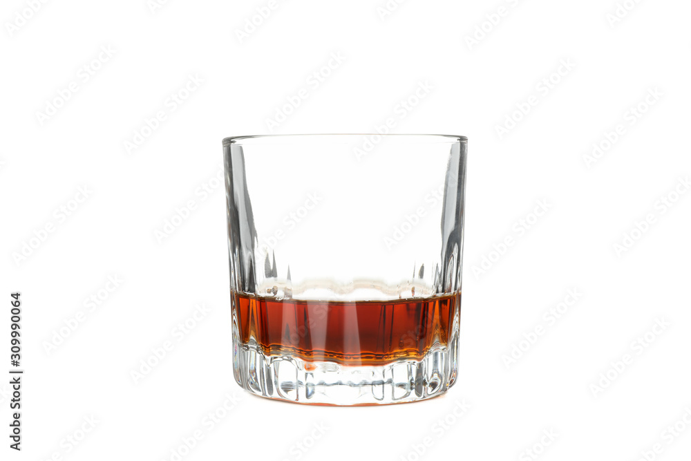 Glass of whiskey isolated on white background. Glass of whiskey isolated on white background.