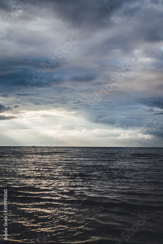 Epic sunset light over the Baltic sea