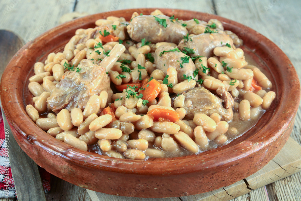 dish of cassoulet with duck confit dish of cassoulet with duck confit