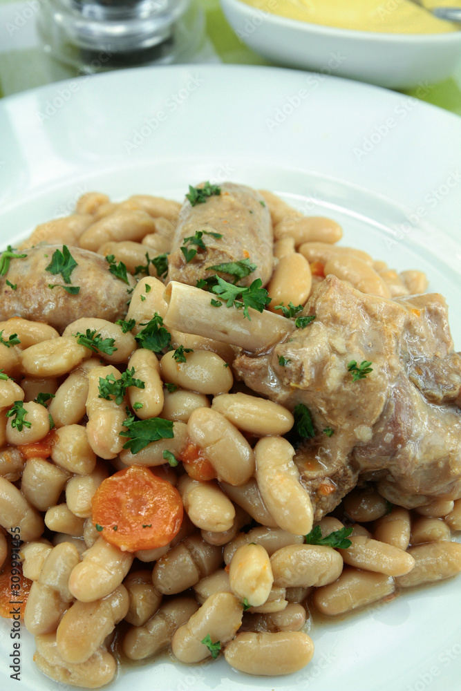 dish of cassoulet with duck confit dish of cassoulet with duck confit