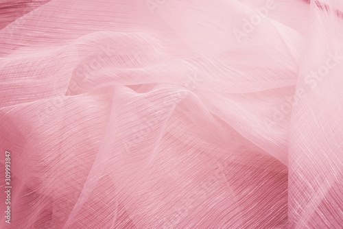 Cuadro en lienzo Texture chiffon fabric organza pink color for background