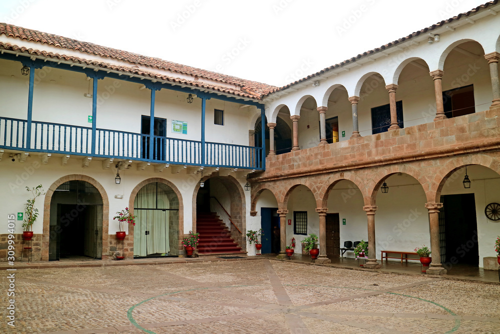 The Courtyard of the Regional History Museum or Museo Historico Regional in Cusco, Peru