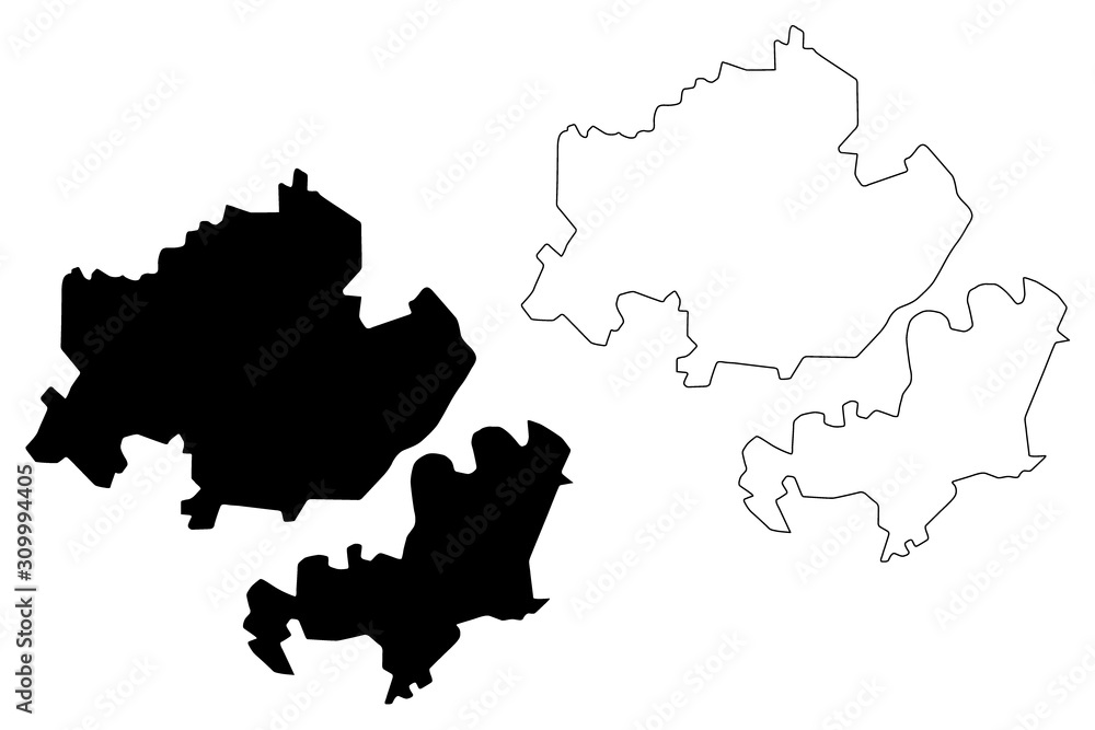 Criuleni District (Republic of Moldova, Administrative divisions of Moldova) map vector illustration, scribble sketch Criuleni map