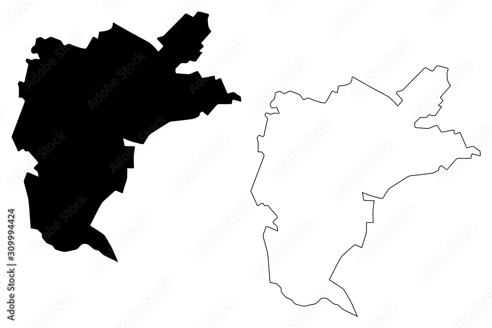Donduseni District (Republic of Moldova, Administrative divisions of Moldova) map vector illustration, scribble sketch Donduseni map