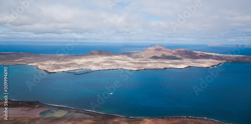 Panorama of small spanish island Isla La Graciosa