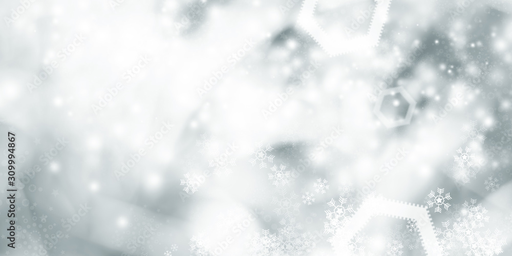 white and gray Christmas light with snowflake bokeh background, Winter backdrop wallpaper. white and gray Christmas light with snowflake bokeh background, Winter backdrop wallpaper.
