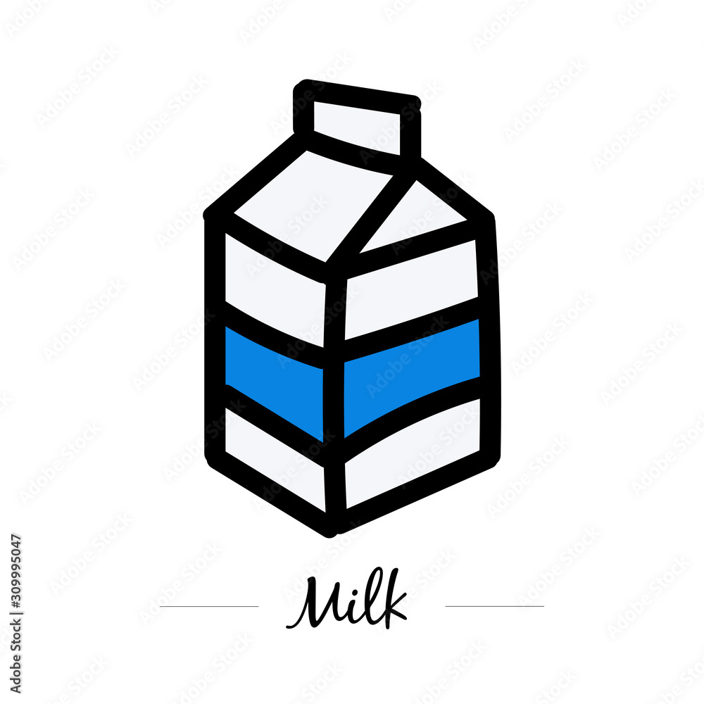 Package of milk. Isolated on white. Vector Package of milk. Isolated on white. Vector