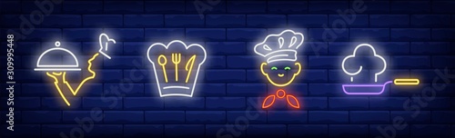 Chef neon sign set