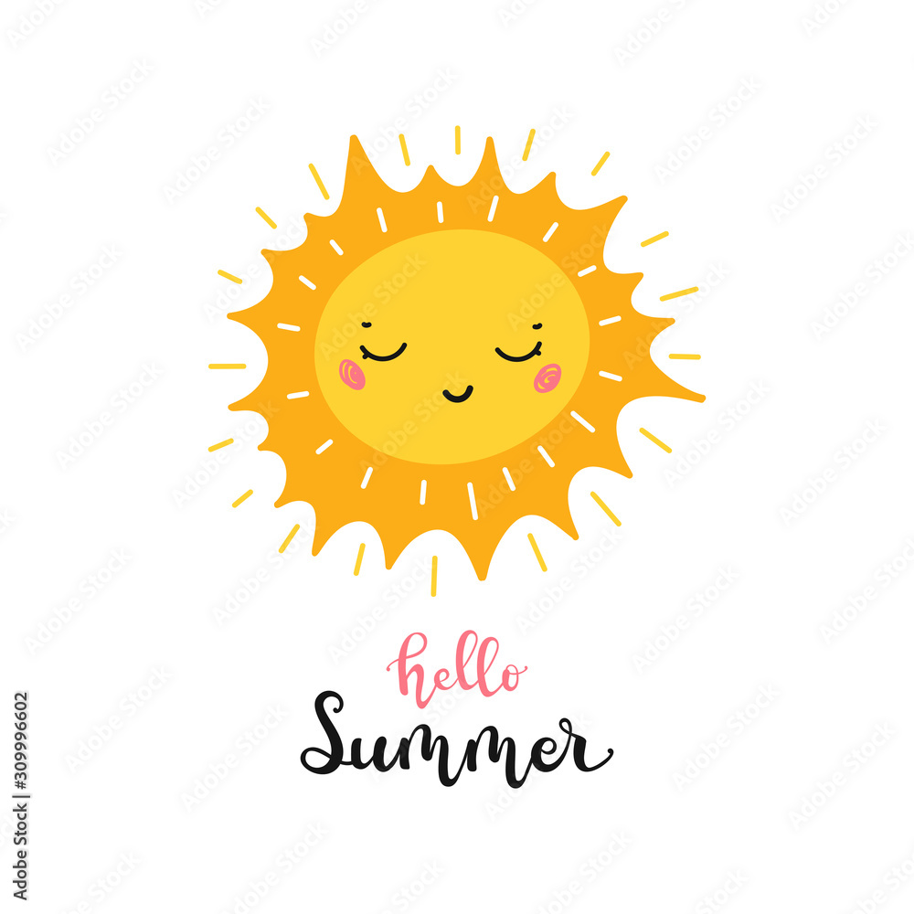 T-shirt Print Design for Kids with Little Cute Smiling Sun Icon and T-shirt Print Design for Kids with Little Cute Smiling Sun Icon and