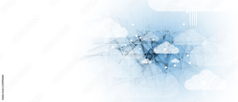 Cloud technology. Integrated digital web concept background Stock ...