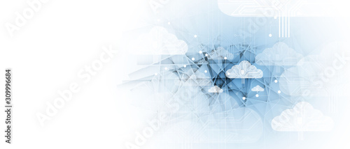 Cloud technology. Integrated digital web concept background photo