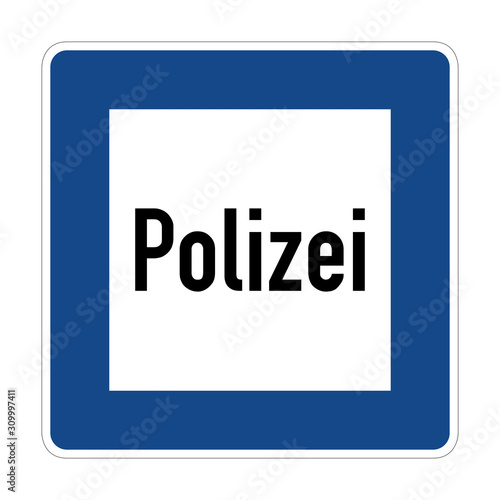 German police road sign