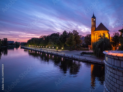Bilde på lerret Sonnenuntergang an der Johanneskirche in Brandenburg an der Havel
