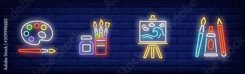 School of art neon sign set