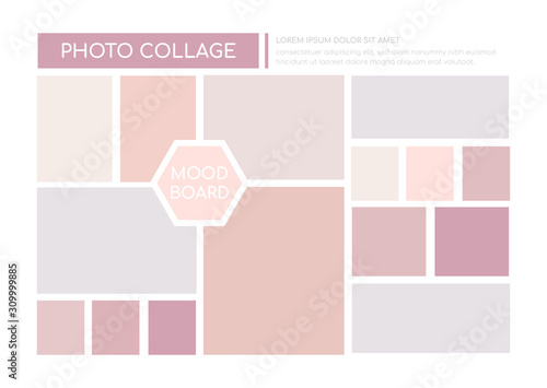 Photo collage, mood board - colorful vector template