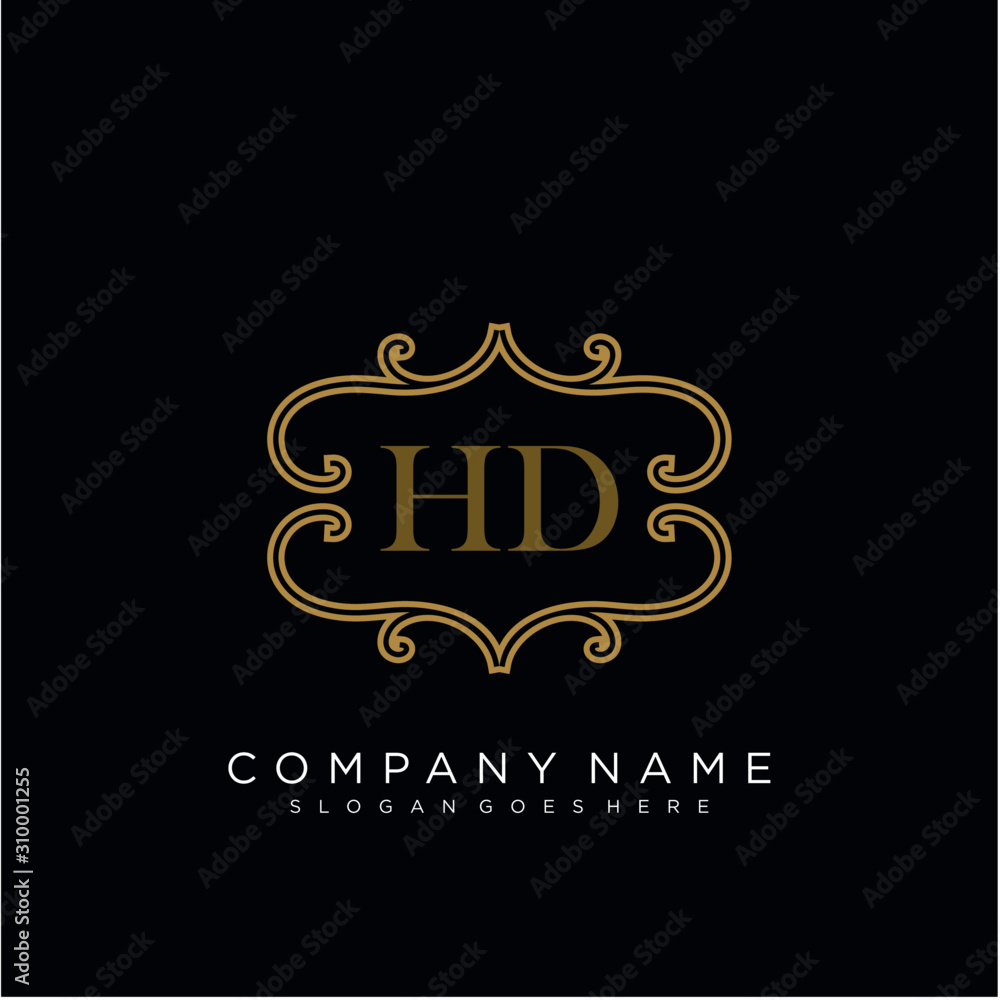  Initial letter HD logo luxury vector mark, gold color elegant classical 