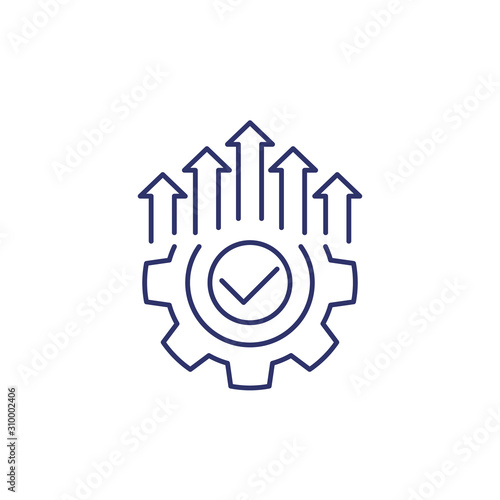 efficient production and efficiency icon, line