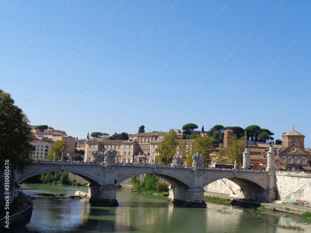 The devils bridge in rome at summer