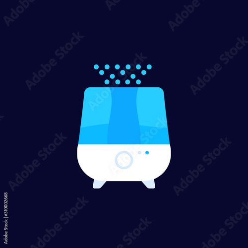 air humidifier or purifier icon, flat vector