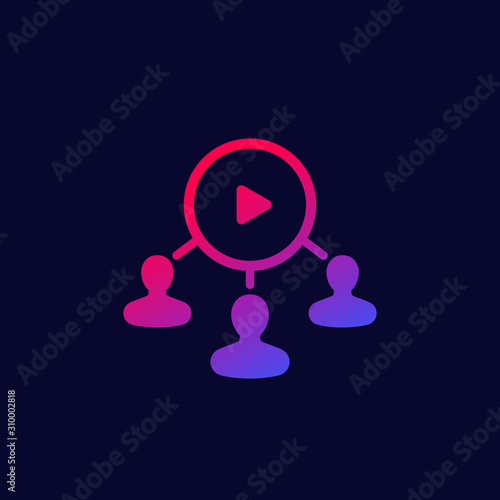 audience, content consumers vector icon for web