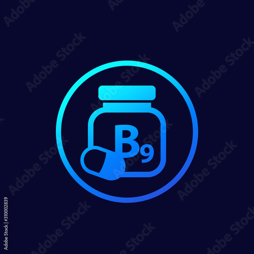 B9 vitamin, folate or folacin icon