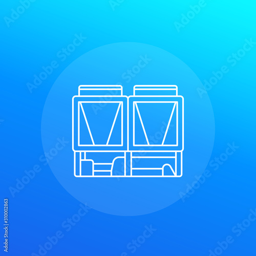 chiller, cooling system icon, linear vector