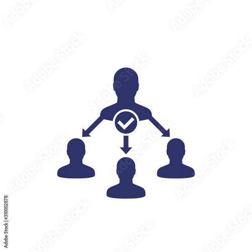 delegate, task delegation icon, vector