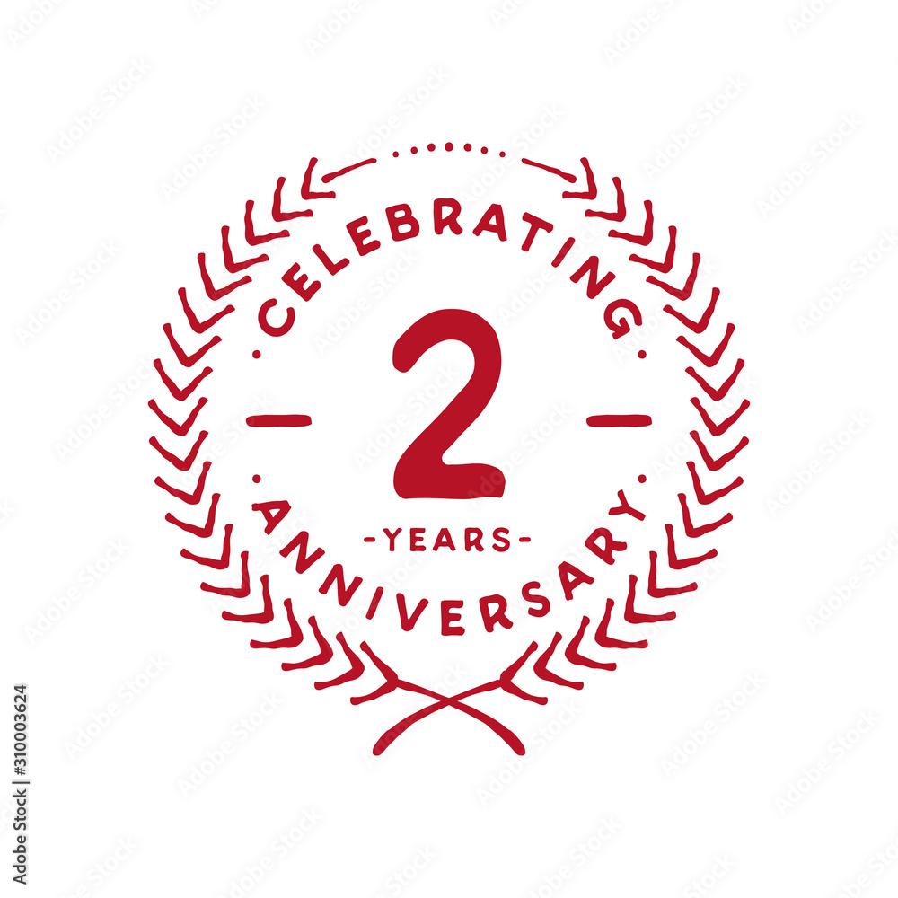 2 years design template. 2nd logo. Vector and illustration. 2 years design template. 2nd logo. Vector and illustration.