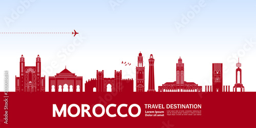 Morocco travel destination grand vector illustration. 