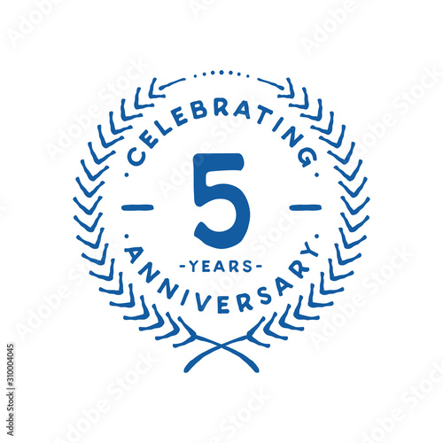 5 years design template. 5th logo. Vector and illustration.