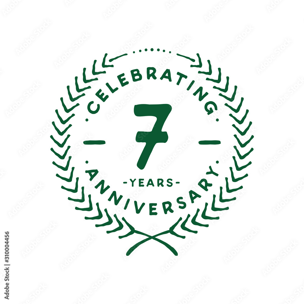 Obraz premium 7 years design template. 7th logo. Vector and illustration.
