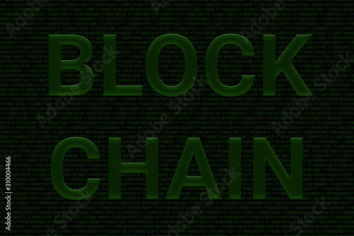 Blockchain Technology concepts : blockchain text and binary code digital background. can used for new technology or crypto currency. 