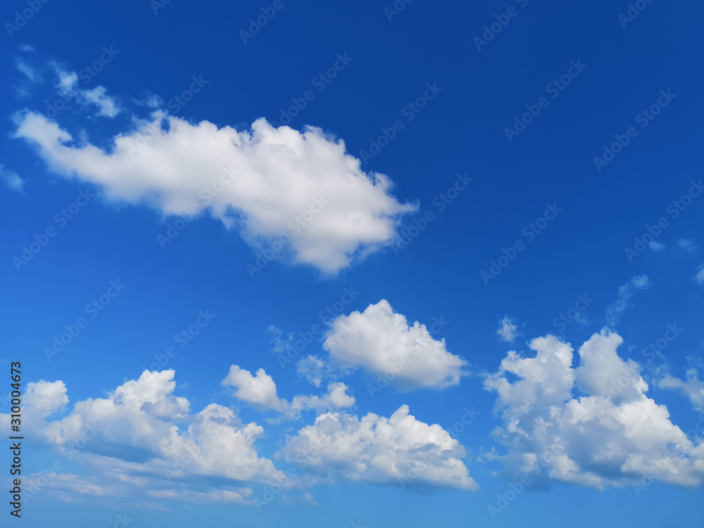 Cloudscape with white cloud. Blue sky with cloud in the summer.Clouds in the blue sky and look and feel comfortable.