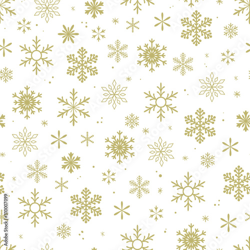 Beautiful seamless snow flake vector pattern