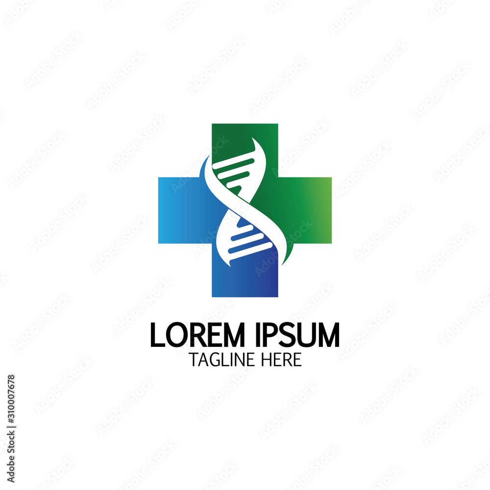 Health Cross DNA logo icon design template Health Cross DNA logo icon design template