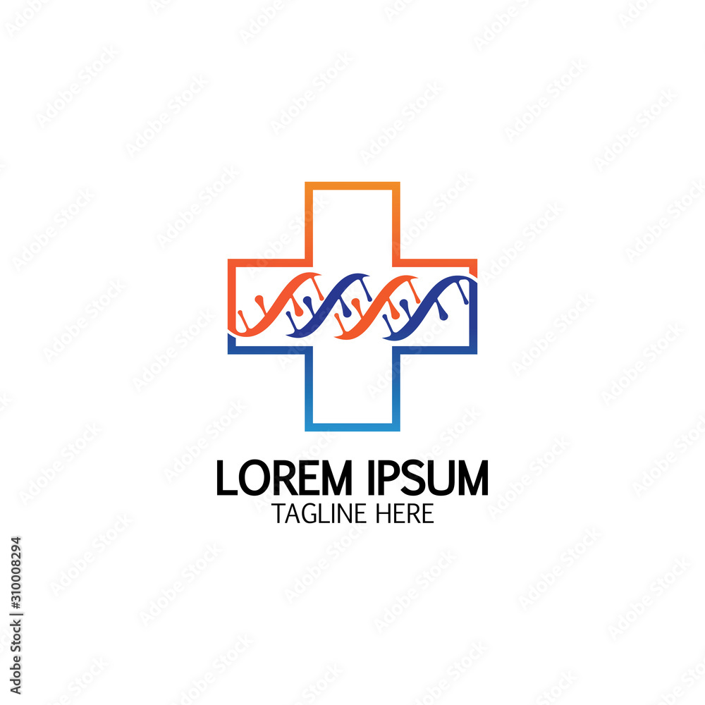Health Cross DNA logo icon design template Health Cross DNA logo icon design template