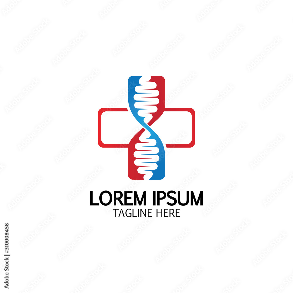 Health Cross DNA logo icon design template Health Cross DNA logo icon design template