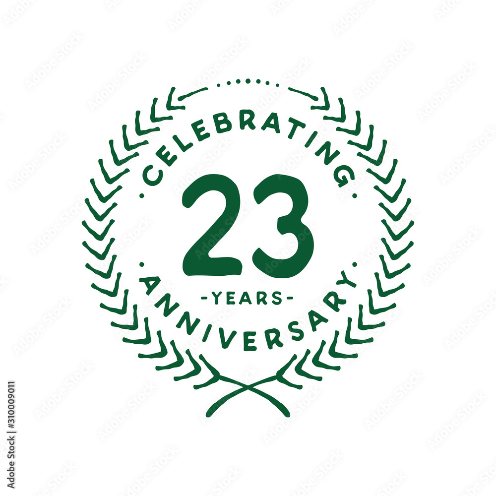 23 years design template. 23rd logo. Vector and illustration. 23 years design template. 23rd logo. Vector and illustration.