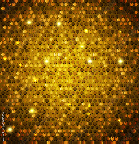 Abstract shining background with glossy sequins. Glamour party and holiday design.
