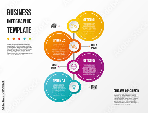 Business infograph with icons - round chart template. Vector